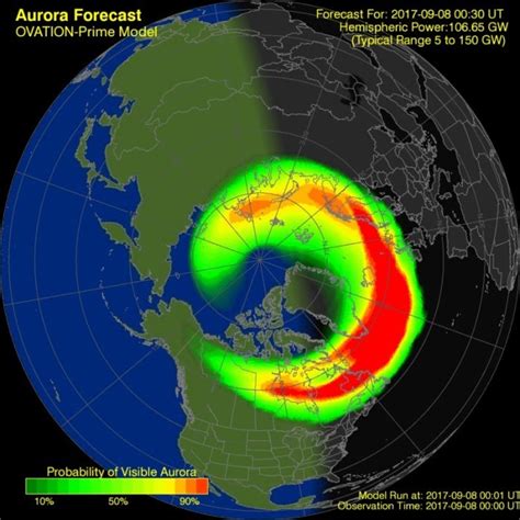 aurora forecast uk map